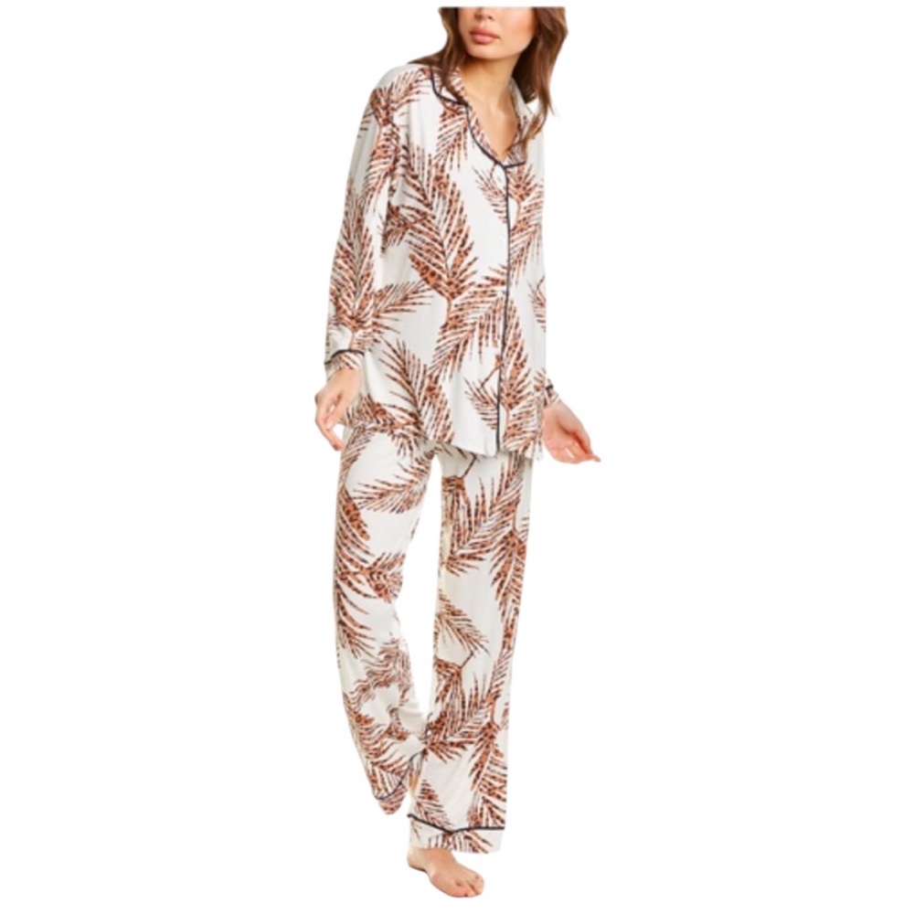 NWT Hale Bob Women’s 2 Piece Pajama Set‎ with Tropical Print